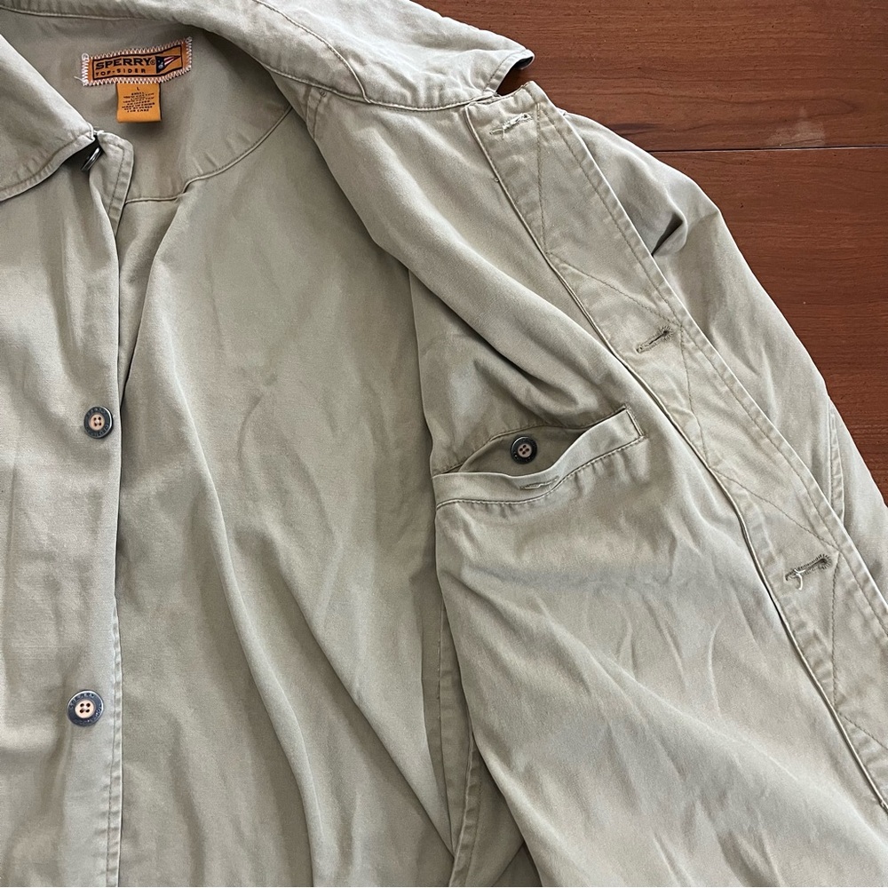 Sperry Top-Sider Khaki Canvas Chore Jacket | Menβs L Utility Field Coat - Picture 7 of 15